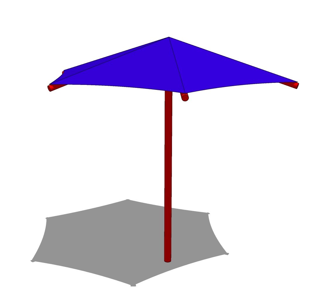 Fabric Structure: Single Post Waterproof Hexagon Umbrella