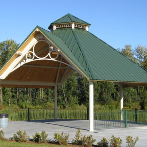 CAD Drawings BIM Models Poligon Grand Haven Hexagon – Six Sided Gable Roof Park Shelter