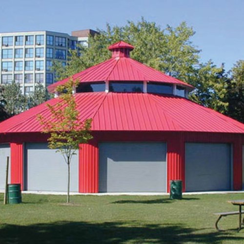 CAD Drawings BIM Models Poligon Clerestory Pavilion – Twelve Sided, Two Tiered Pavilion, Hip Roof