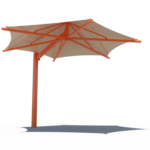 CAD Drawings Poligon Cantilever Hexagon Umbrella
