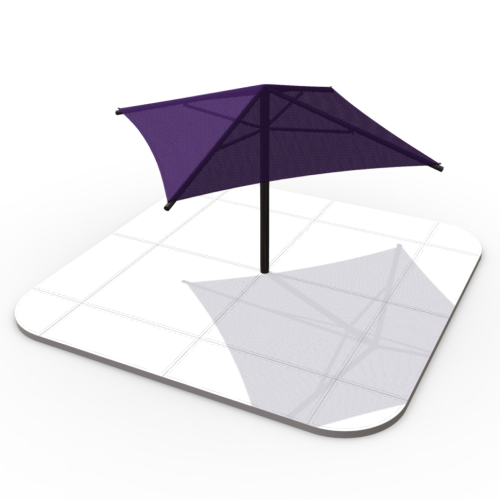CAD Drawings BIM Models Poligon Single Post Square Umbrella