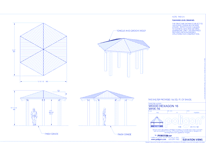 Wood Structure: Hexagon – Six Sided Wood Shelter, Hip Roof