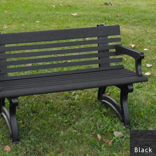 CAD Drawings Polly Products Willow 4' Backed Bench with arms (ASM-WB4BA)