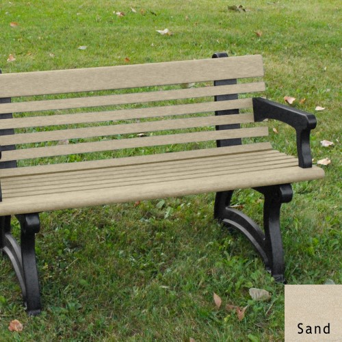CAD Drawings Polly Products Willow 4' Backed Bench with arms (ASM-WB4BA)