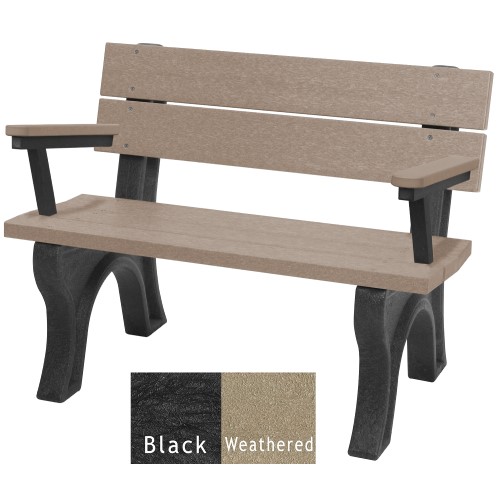 CAD Drawings Polly Products Traditional 4' Backed Bench with arms (ASM-TB4BA)