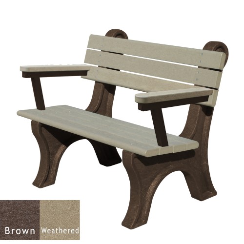 CAD Drawings Polly Products Park Classic 4' Backed Bench with arms (ASM-PC4BA)