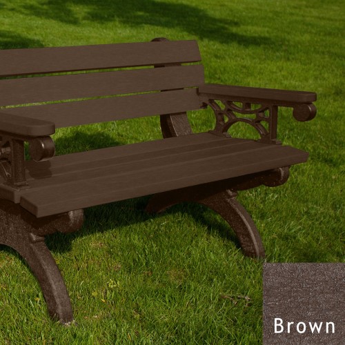 CAD Drawings Polly Products Monarque 4' Backed Bench with arms (ASM-MB4BA)