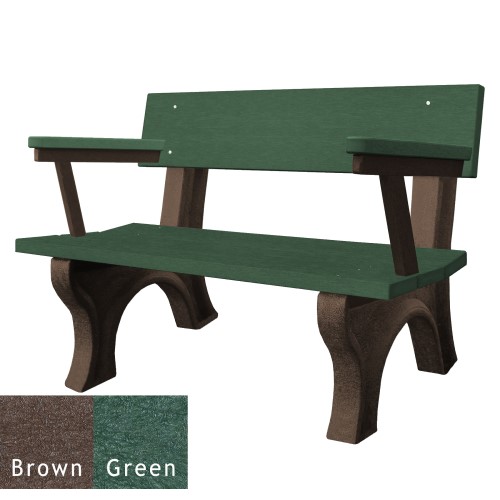 CAD Drawings Polly Products Landmark 4' Backed Bench with arms (ASM-LB4BA)