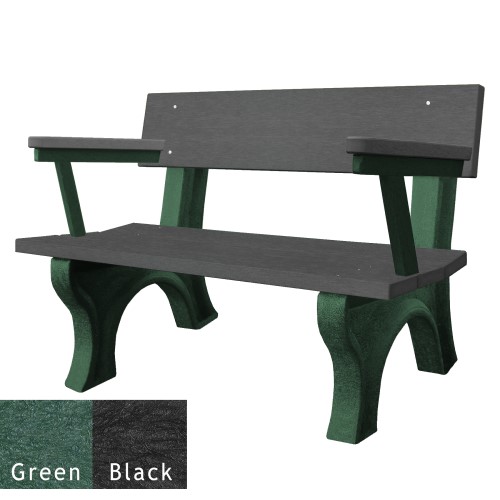 CAD Drawings Polly Products Landmark 4' Backed Bench with arms (ASM-LB4BA)