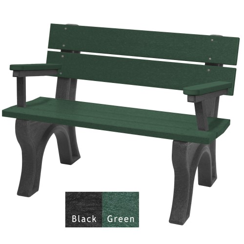 CAD Drawings Polly Products Economizer Traditional 4' Backed Bench with arms (ASM-ET4BA)