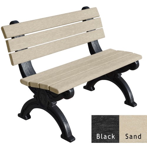 CAD Drawings Polly Products Silhouette 4' Backed Bench (ASM-SB4B)