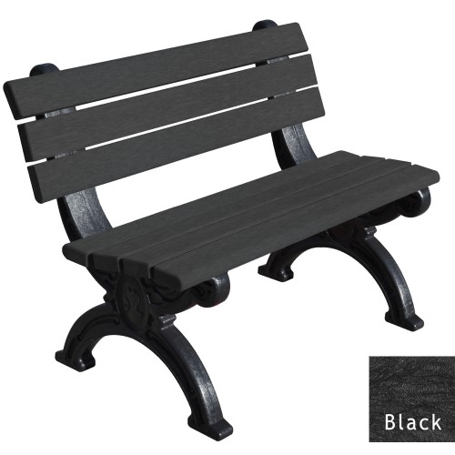 CAD Drawings Polly Products Silhouette 4' Backed Bench (ASM-SB4B)