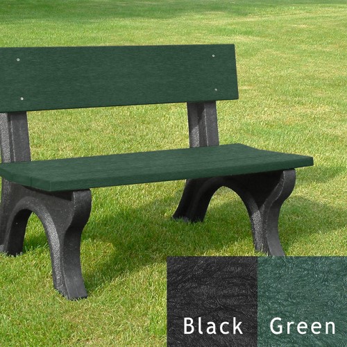 CAD Drawings Polly Products Landmark 4' Backed Bench (ASM-LB4B)