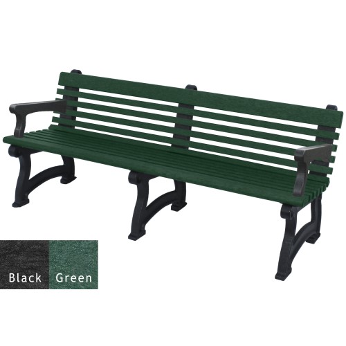 CAD Drawings Polly Products Willow 6' Backed Bench with arms (ASM-WB6BA)