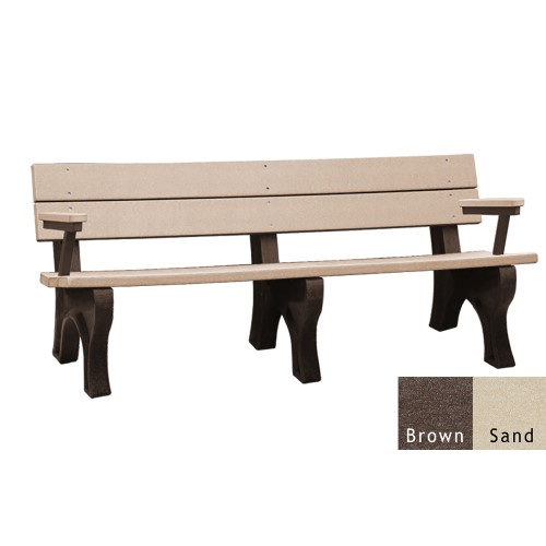 CAD Drawings Polly Products Traditional 6' Backed Bench with arms (ASM-TB6BA)