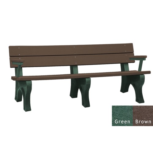 CAD Drawings Polly Products Traditional 6' Backed Bench with arms (ASM-TB6BA)