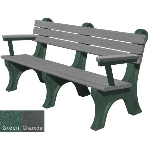 CAD Drawings Polly Products Park Classic 6' Backed Bench with arms (ASM-PC6BA)