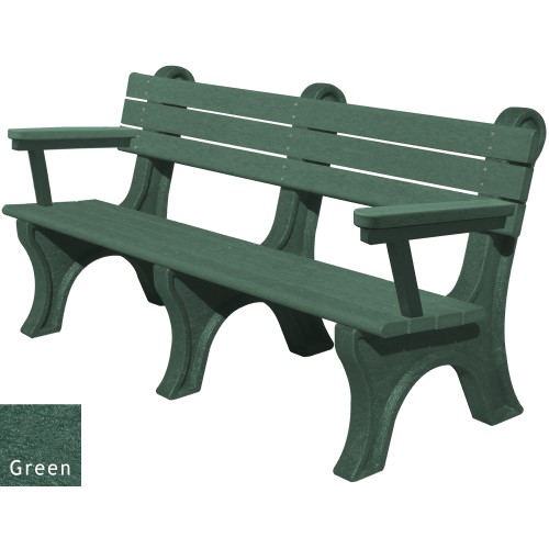 CAD Drawings Polly Products Park Classic 6' Backed Bench with arms (ASM-PC6BA)
