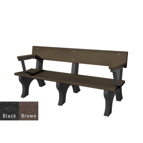 CAD Drawings Polly Products Landmark 6' Backed Bench with arms (ASM-LB6BA)