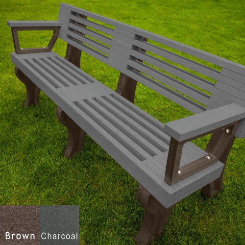 CAD Drawings Polly Products Elite 6' Backed Bench with arms (ASM-EB6BA)