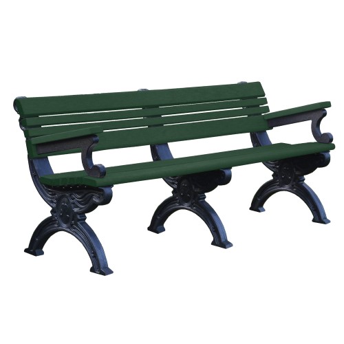 CAD Drawings Polly Products Cambridge 6' Backed Bench with arms (ASM-CB6BA)