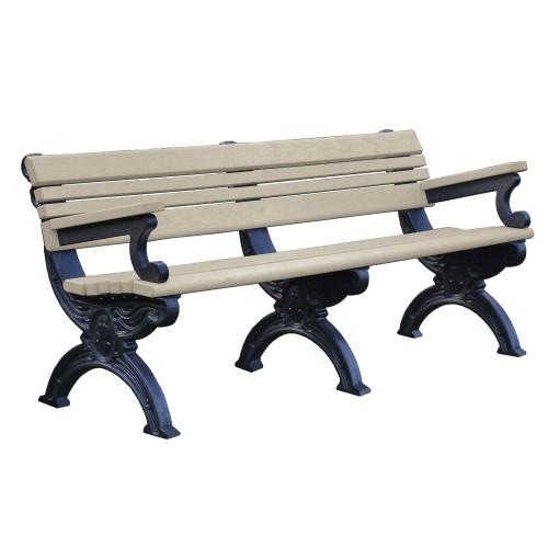 CAD Drawings Polly Products Cambridge 6' Backed Bench with arms (ASM-CB6BA)