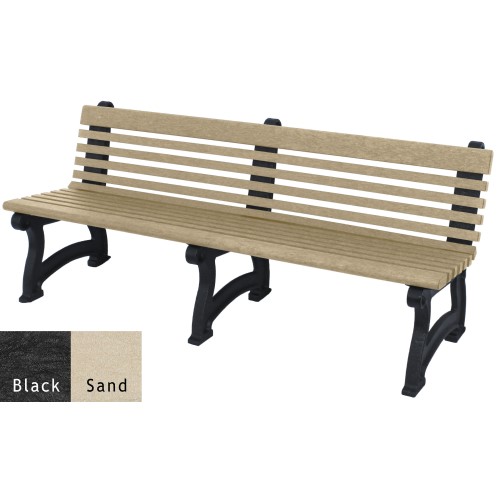CAD Drawings Polly Products Willow 6' Backed Bench (ASM-WB6B)