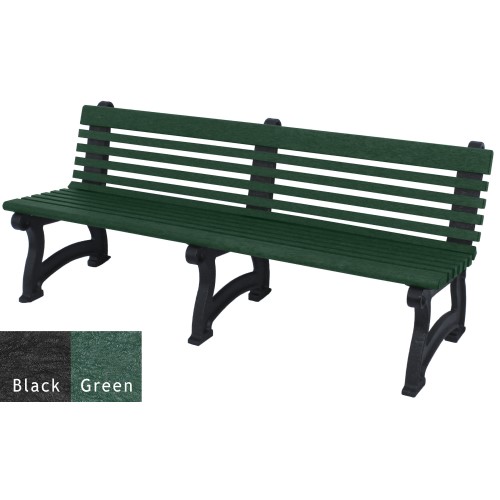 CAD Drawings Polly Products Willow 6' Backed Bench (ASM-WB6B)