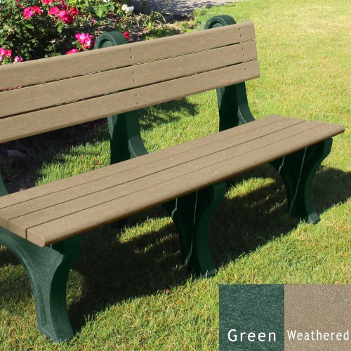 CAD Drawings Polly Products Park Classic 6' Backed Bench (ASM-PC6B)
