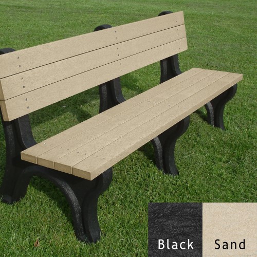 CAD Drawings Polly Products Deluxe 6' Backed Bench (ASM-DB6B)