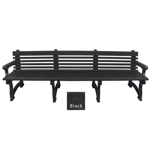 CAD Drawings Polly Products Willow 8' Backed Bench with arms (ASM-WB8BA)