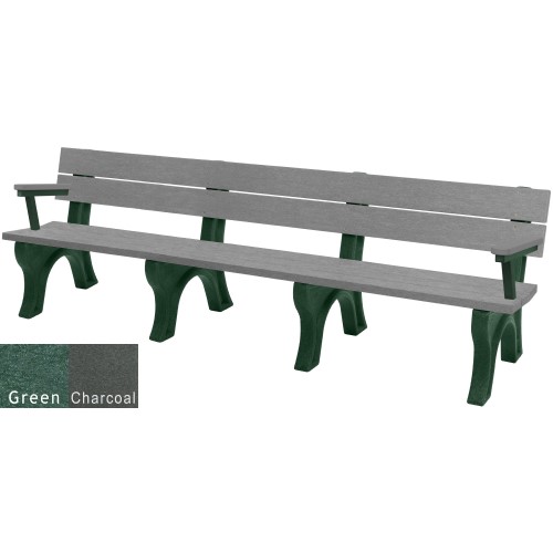 CAD Drawings Polly Products Traditional 8' Backed Bench with arms (ASM-TB8BA)