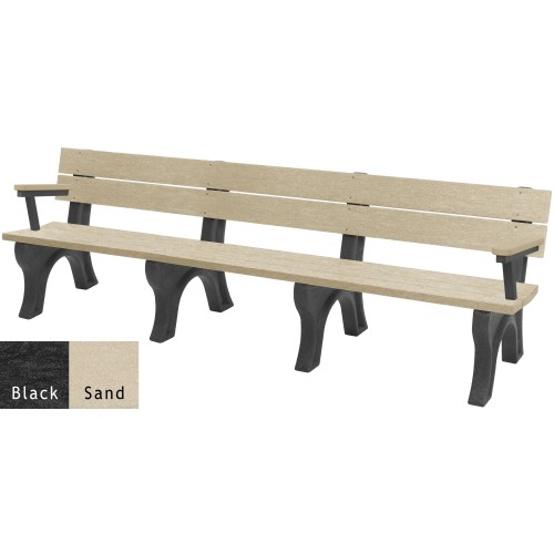 CAD Drawings Polly Products Traditional 8' Backed Bench with arms (ASM-TB8BA)