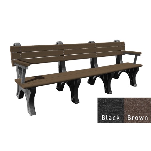CAD Drawings Polly Products Park Classic 8' Backed Bench with arms (ASM-PC8BA)