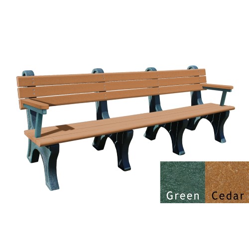 CAD Drawings Polly Products Park Classic 8' Backed Bench with arms (ASM-PC8BA)