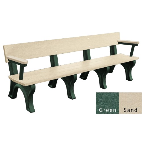 CAD Drawings Polly Products Landmark 8' Backed Bench with arms (ASM-LB8BA)