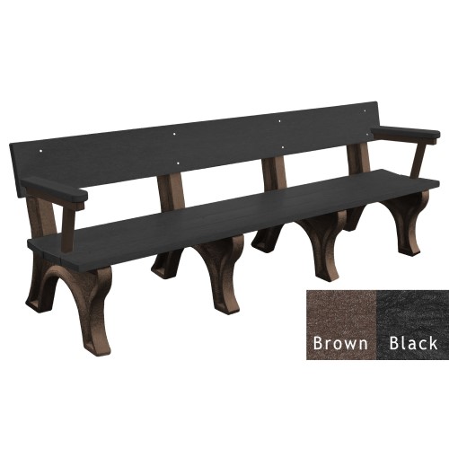 CAD Drawings Polly Products Landmark 8' Backed Bench with arms (ASM-LB8BA)