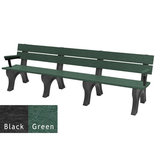 CAD Drawings Polly Products Economizer Traditional 8' Backed Bench with arms (ASM-ET8BA)