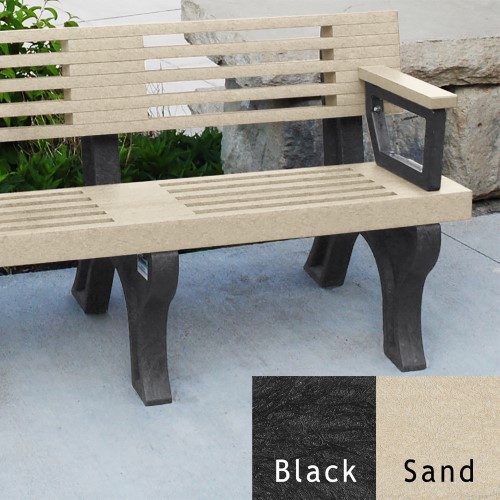 CAD Drawings Polly Products Elite 8' Backed Bench with arms (ASM-EB8BA)