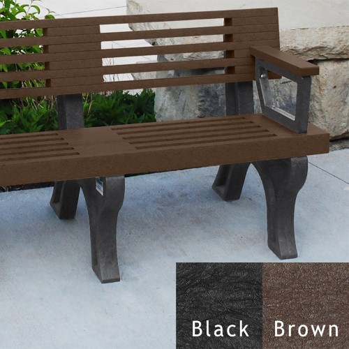 CAD Drawings Polly Products Elite 8' Backed Bench with arms (ASM-EB8BA)