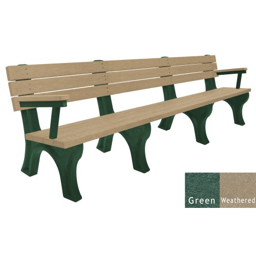 CAD Drawings Polly Products Deluxe 8' Backed Bench with arms (ASM-DB8BA)