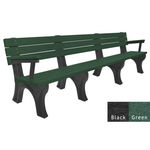 CAD Drawings Polly Products Deluxe 8' Backed Bench with arms (ASM-DB8BA)