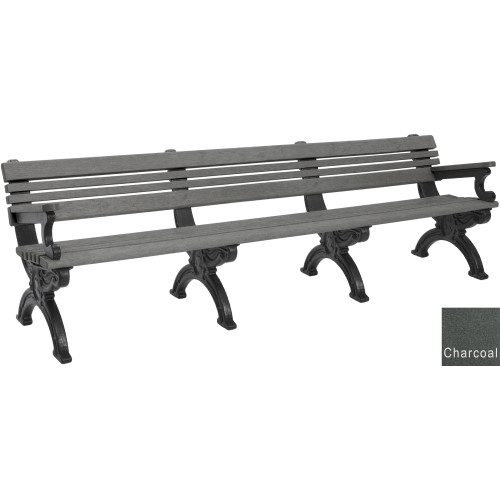 CAD Drawings Polly Products Cambridge 8' Backed Bench with arms (ASM-CB8BA)