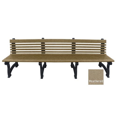 CAD Drawings Polly Products Willow 8' Backed Bench (ASM-WB8B)