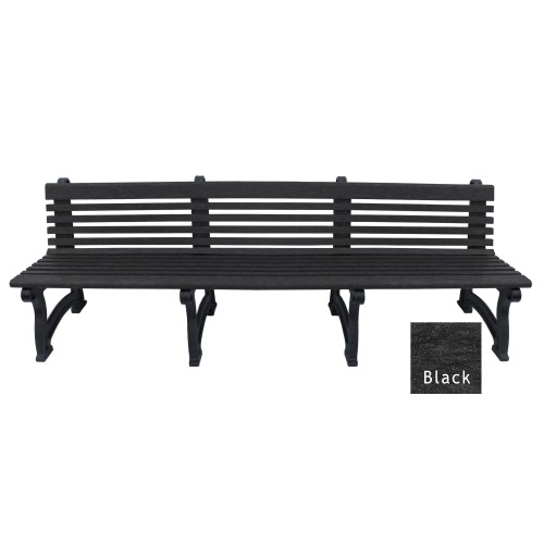 CAD Drawings Polly Products Willow 8' Backed Bench (ASM-WB8B)