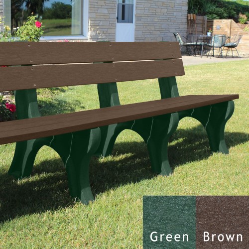 CAD Drawings Polly Products Traditional 8' Backed Bench (ASM-TB8B)