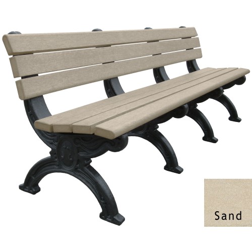 CAD Drawings Polly Products Silhouette 8' Backed Bench (ASM-SB8B)