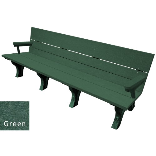 CAD Drawings Polly Products Traditional ADA Bench 8' with arms (ASM-TB8HA)