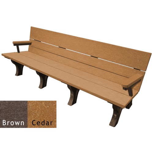 CAD Drawings Polly Products Traditional ADA Bench 8' with arms (ASM-TB8HA)