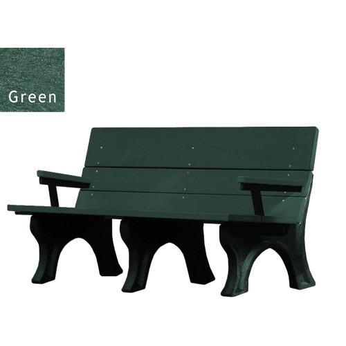 CAD Drawings Polly Products Traditional ADA Bench 6' with arms (ASM-TB6HA)